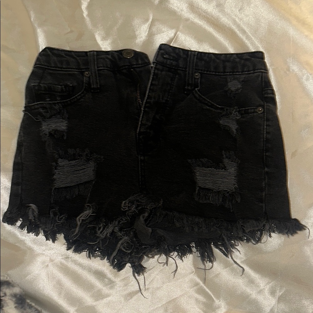Mossimo Supply Co. Distressed Black Jean Shorts
